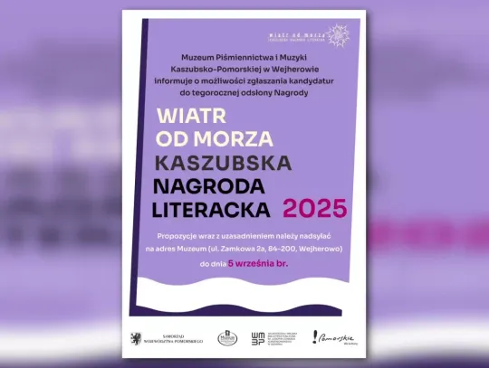 Kaszubska Nagroda Literacka „Wiatr od morza” 2024 – trwa nabór zgłoszeń
