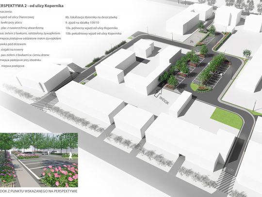 Łącznik projektowany. Dworcowa i Kopernika