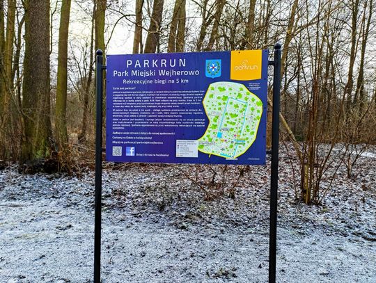 Parkun w parku. Nowa tablica z wytyczoną trasą