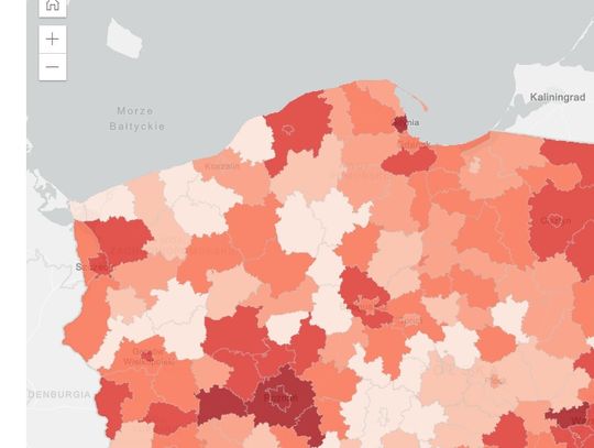 Powiat wejherowski. Liczba zakażeń koronawirusem