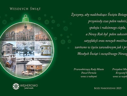 Świąteczne życzenia z Wejherowa. Prezydent miasta zwraca się do mieszkańców