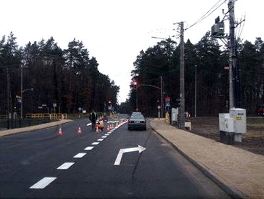 Wyjazd z Luzina. Wykonano prawoskręt z Wilczka na drogę krajową. 