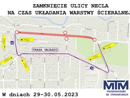 Zmiany organizacji ruchu na ul. Necla