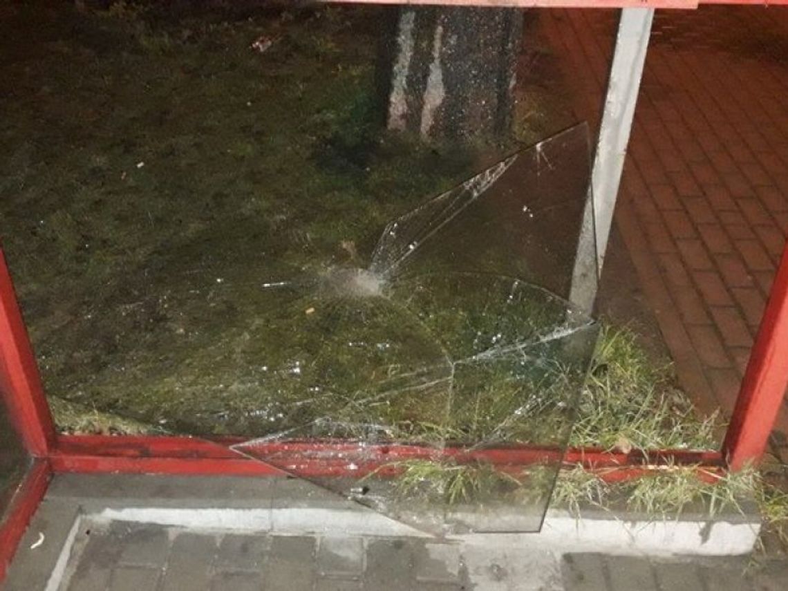 Dewastacja wiaty przystankowej.  Strażnicy zatrzymali sprawców