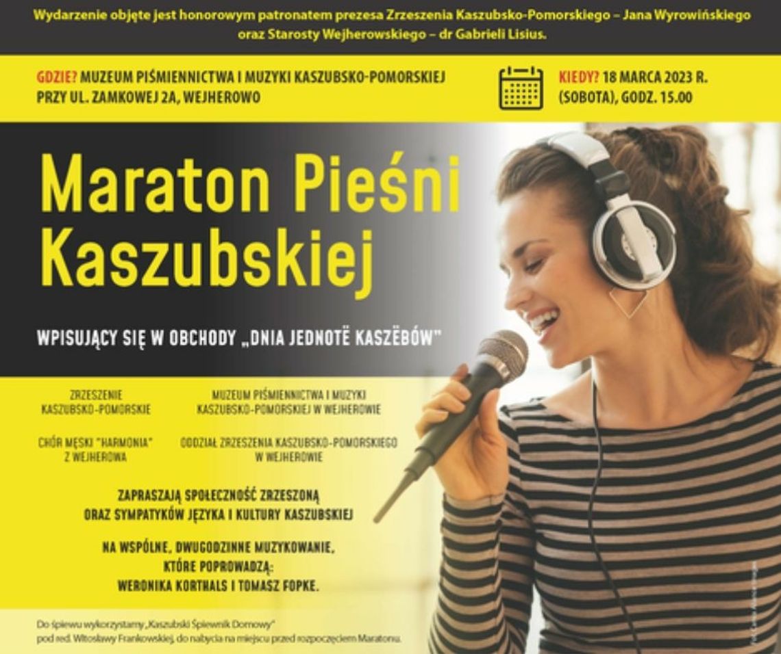 Maraton Pieśni Kaszubskiej. 18 marca wspólnie zaśpiewamy po kaszubsku!