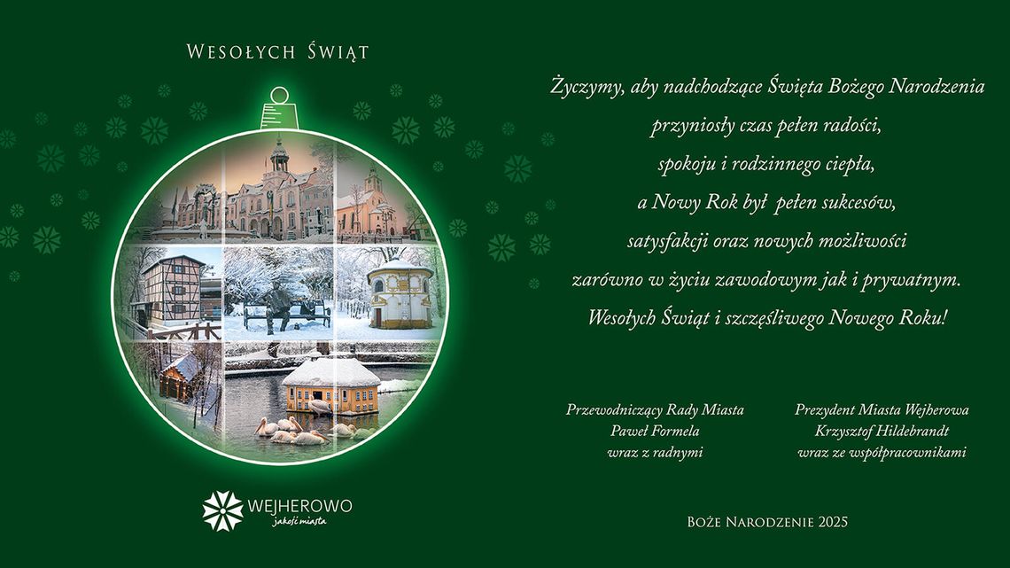 Świąteczne życzenia z Wejherowa. Prezydent miasta zwraca się do mieszkańców