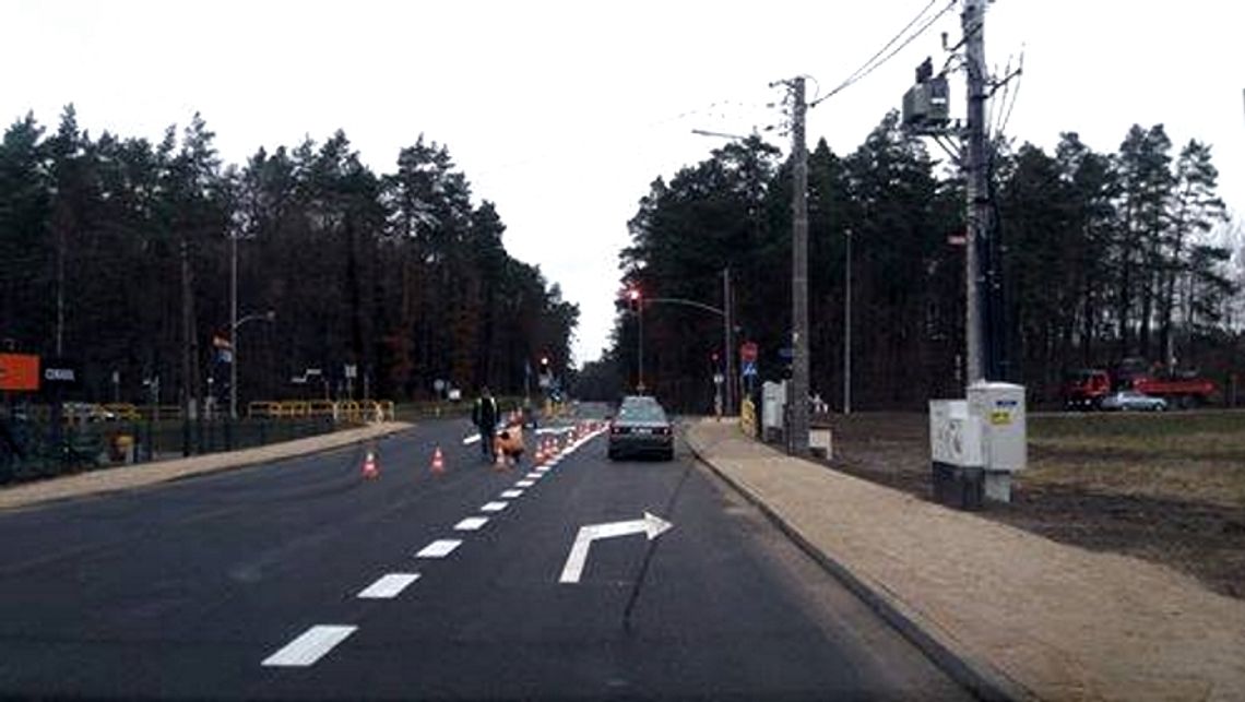 Wyjazd z Luzina. Wykonano prawoskręt z Wilczka na drogę krajową. 