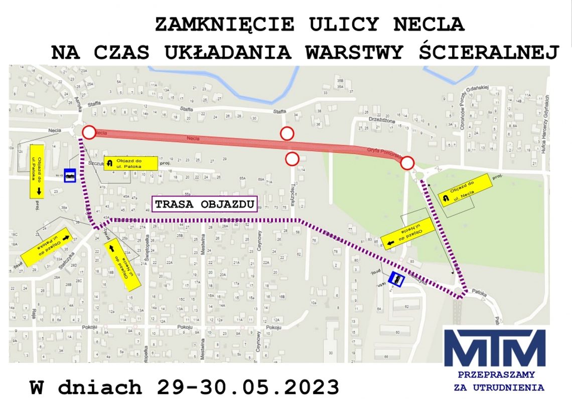 Zmiany organizacji ruchu na ul. Necla