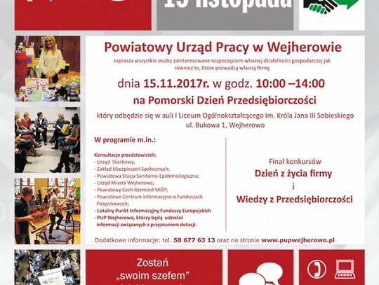 W środę 15 listopada odbędzie się finalne wydarzenie - Dzień Przedsiębiorczości.  